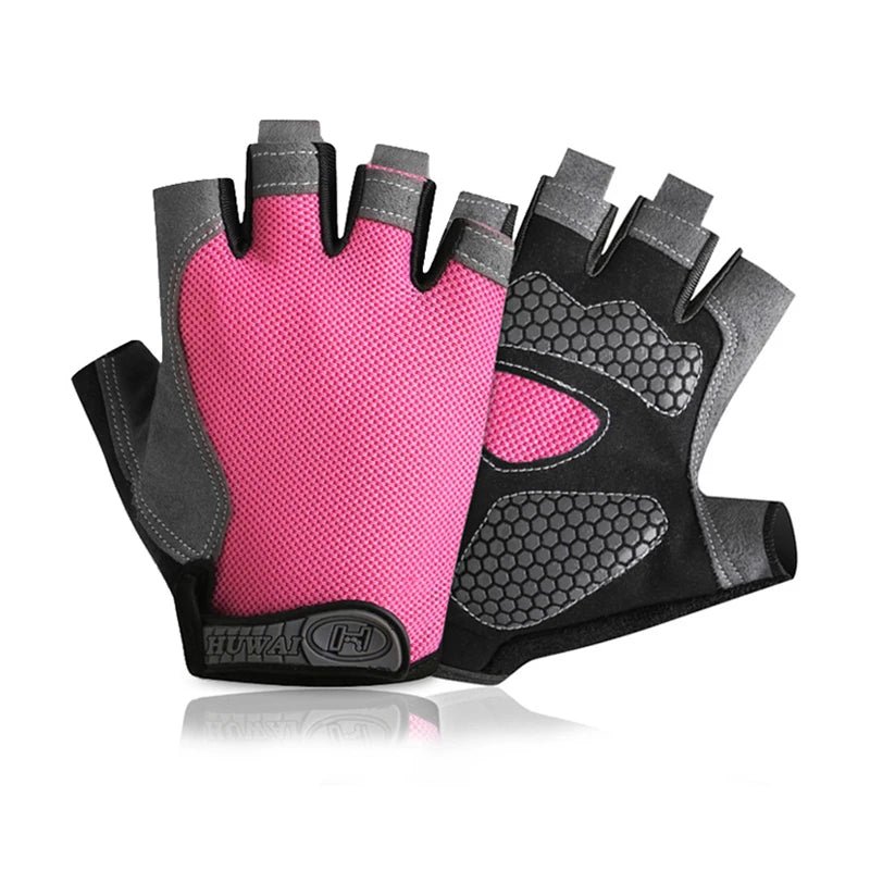 Guantes de gimnasio antideslizantes - Aury SportAury SportRosa 2Weightlifti Gym Gloves Fitness Training Fingerless Men Women Bodybuilding Exercise Sports Gloves Cycling anti Slip Breathable