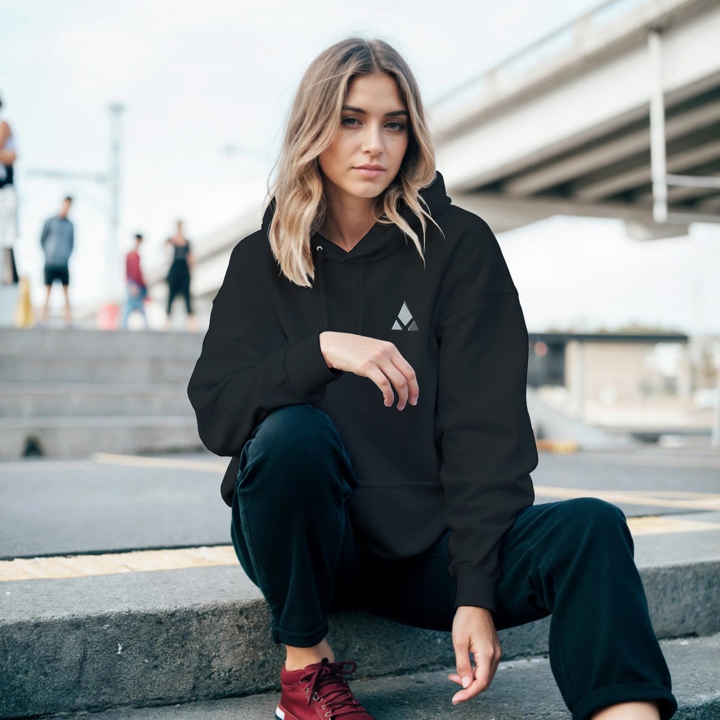 Sudadera negra con capucha y logo bordado mujer - Aury SportPrint MaterialAury SportNegroe6d55dd2 - 0674 - 4949 - 887c - cd7851e36873