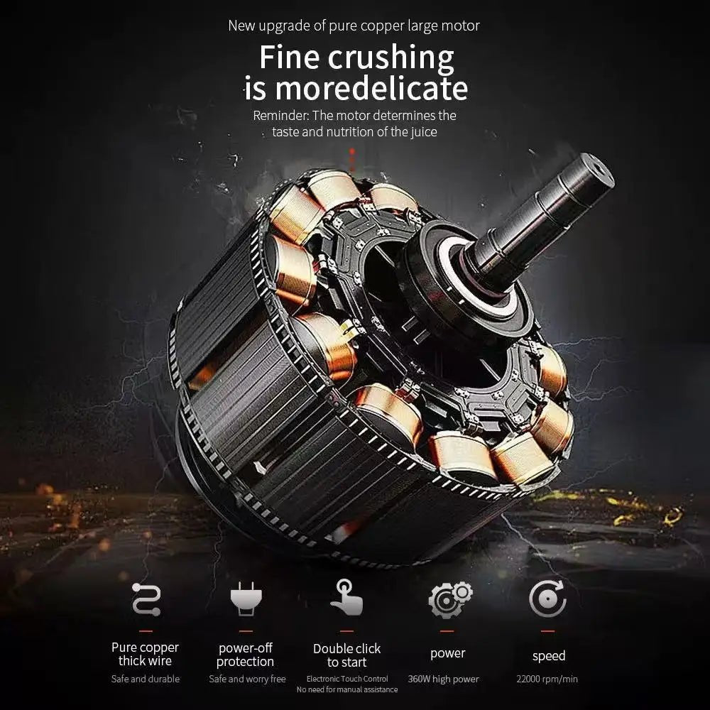 Batidora Portátil Recargable 680ml - Aury SportAury SportNegro2025 New Portable Electric Wireless Juicer USB Charging 700Ml Large - Capacity Large Household Juicer Fruit Sctional 700ML Blender