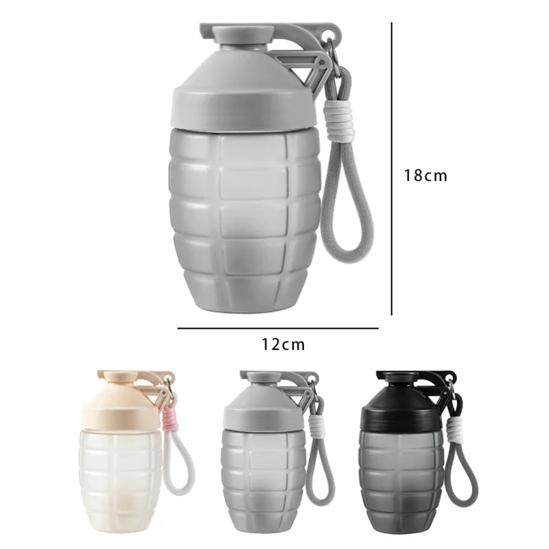 Botella Deportiva 600 ml con Diseño de Granada - Aury SportAury SportBlanco600Ml Fitness Sports Water Bottle Fashion Simple Shaker Cup Protein Powder Nutrition High - Capacity Milkshake Mixing Cup