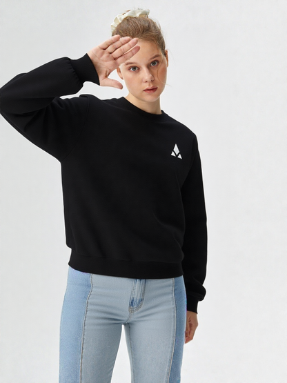 Sudadera negra logo bordado mujer