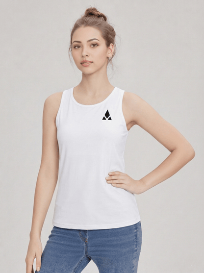 Camiseta blanca de tirantes mujer - Aury SportPrint MaterialAury SportBlancoCamiseta blanca de tirantes mujer
