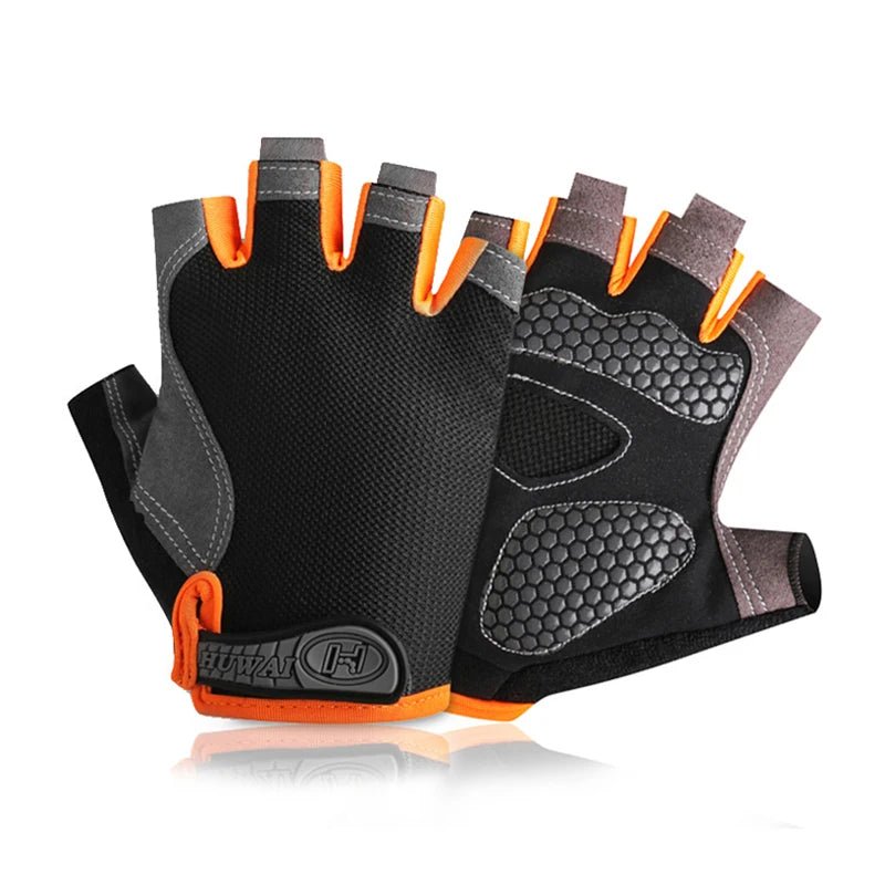 Guantes de gimnasio antideslizantes - Aury SportAury SportNaranja 2Weightlifti Gym Gloves Fitness Training Fingerless Men Women Bodybuilding Exercise Sports Gloves Cycling anti Slip Breathable