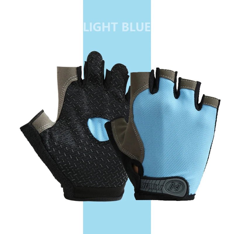 Guantes de gimnasio antideslizantes - Aury SportAury SportCelesteWeightlifti Gym Gloves Fitness Training Fingerless Men Women Bodybuilding Exercise Sports Gloves Cycling anti Slip Breathable