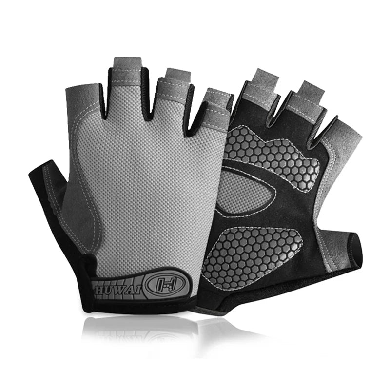 Guantes de gimnasio antideslizantes - Aury SportAury SportGris 2Weightlifti Gym Gloves Fitness Training Fingerless Men Women Bodybuilding Exercise Sports Gloves Cycling anti Slip Breathable