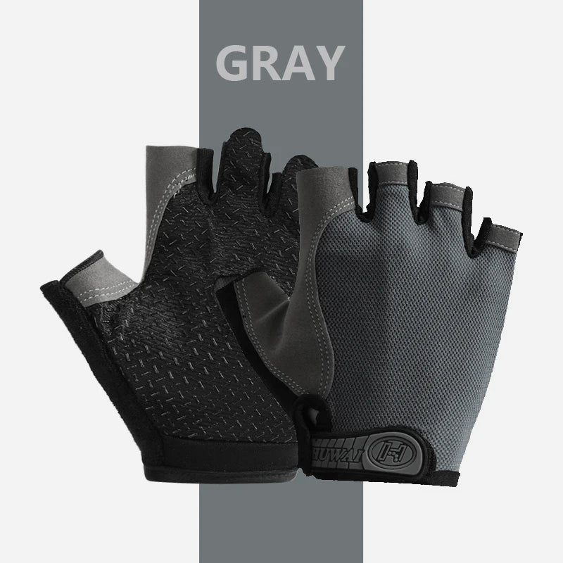Guantes de gimnasio antideslizantes - Aury SportAury SportGrisWeightlifti Gym Gloves Fitness Training Fingerless Men Women Bodybuilding Exercise Sports Gloves Cycling anti Slip Breathable