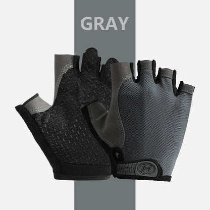 Guantes de gimnasio antideslizantes - Aury SportAury SportGrisWeightlifti Gym Gloves Fitness Training Fingerless Men Women Bodybuilding Exercise Sports Gloves Cycling anti Slip Breathable