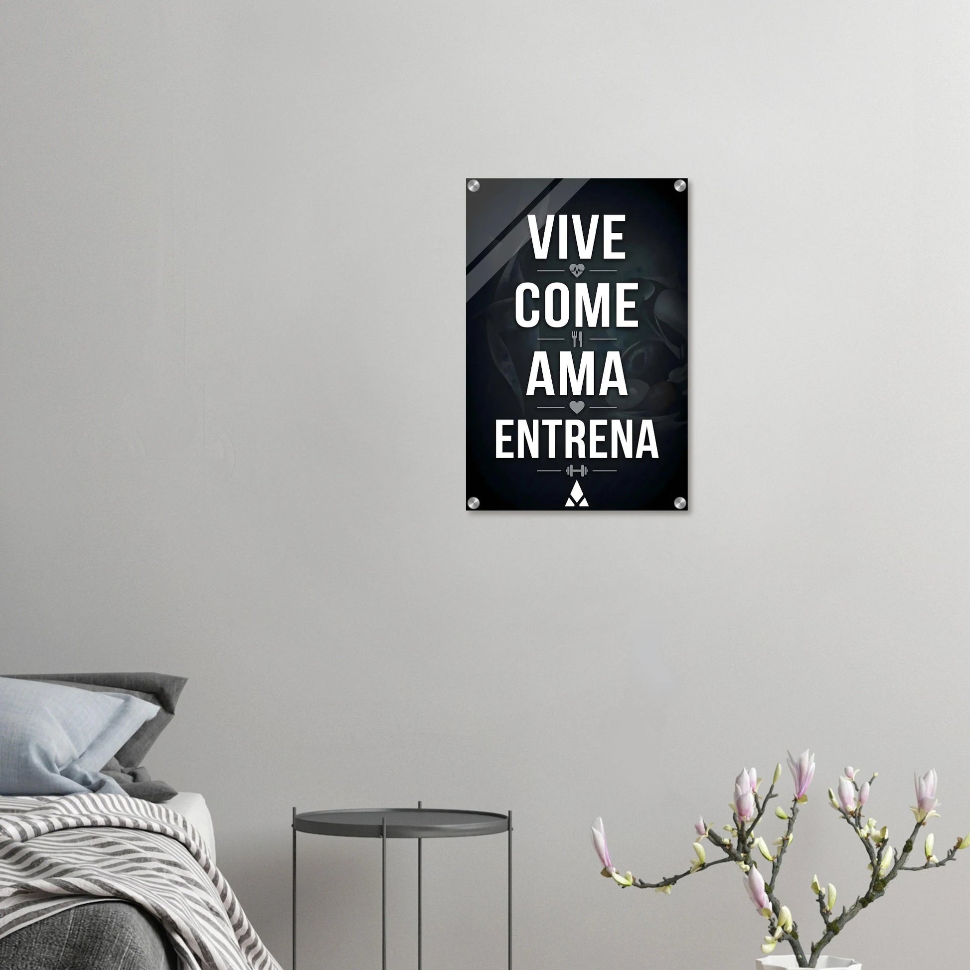 Impresión Acrílica Motivacional: "Vive, come, ama, entrena" - Inspiración en Acrílico Monocromático para Tu Espacio - Aury SportPrint MaterialAury Sport40x60 cm / 16x24″ec061243 - 00b8 - 405e - 9147 - aad6bee2b729