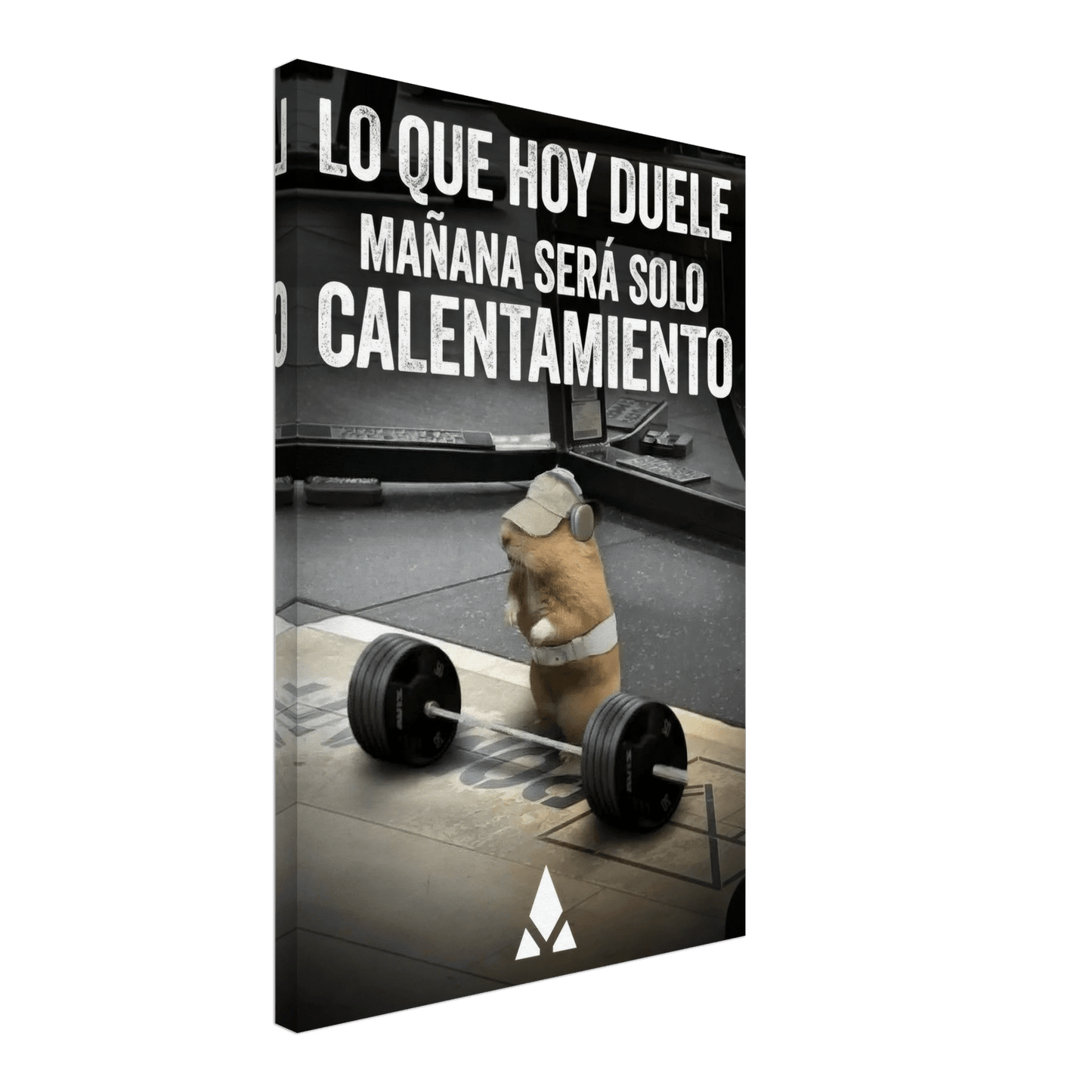 Lienzo Motivacional de Gimnasio con Hámster Levantando Pesas - Motívate con una sonrisa - Aury SportPrint MaterialAury Sport20x30 cm / 8x12″574c36e2 - 6adc - 47a5 - bd14 - bf9c756fc6b1