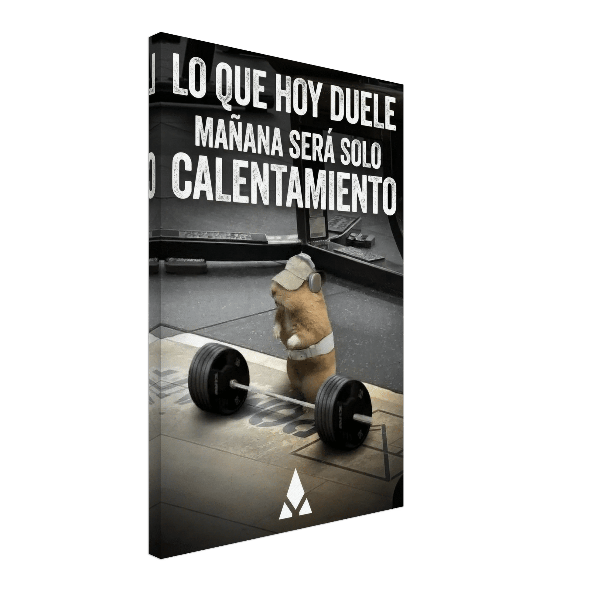 Lienzo Motivacional de Gimnasio con Hámster Levantando Pesas - Motívate con una sonrisa - Aury SportPrint MaterialAury Sport20x30 cm / 8x12″574c36e2 - 6adc - 47a5 - bd14 - bf9c756fc6b1