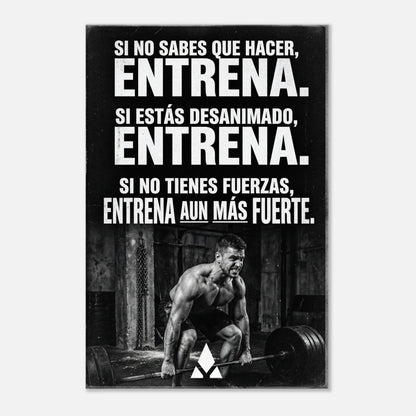 Lienzo Motivacional "ENTRENA": Inspiración para el Gimnasio en Blanco y Negro, Disponible en Múltiples Tamaños - Aury SportPrint MaterialAury Sport20x30 cm / 8x12″c6125f7e - 868c - 4b8a - b7b4 - 76f5a5b1eb1d