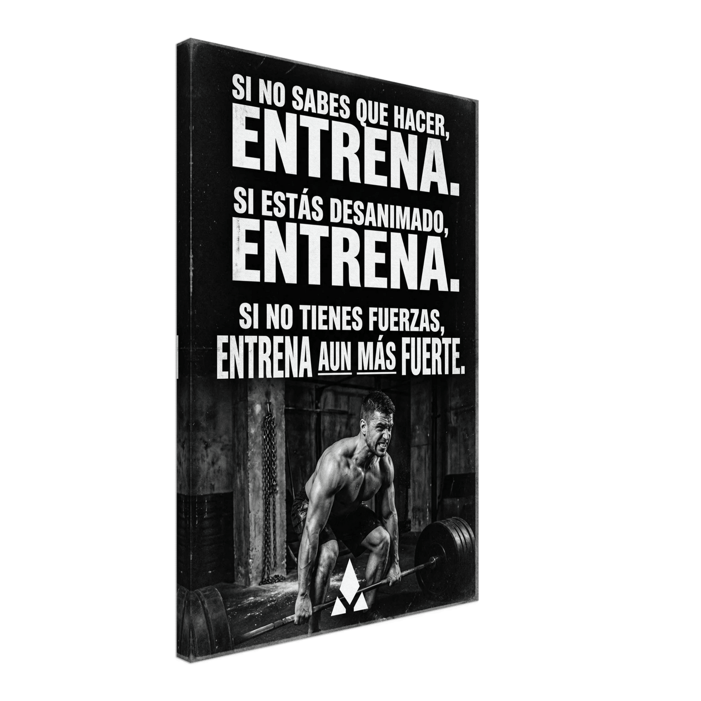 Lienzo Motivacional "ENTRENA": Inspiración para el Gimnasio en Blanco y Negro, Disponible en Múltiples Tamaños - Aury SportPrint MaterialAury Sport20x30 cm / 8x12″8f6b61dd - 333f - 4432 - ae47 - 1e5ccaa9a581