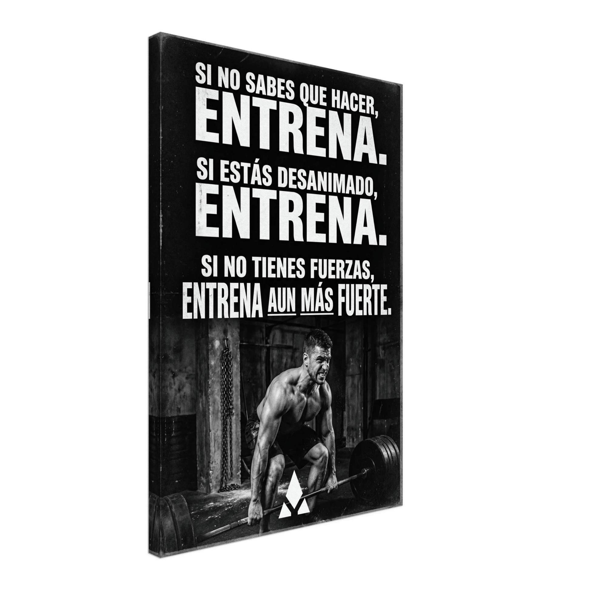 Lienzo Motivacional "ENTRENA": Inspiración para el Gimnasio en Blanco y Negro, Disponible en Múltiples Tamaños - Aury SportPrint MaterialAury Sport20x30 cm / 8x12″8f6b61dd - 333f - 4432 - ae47 - 1e5ccaa9a581