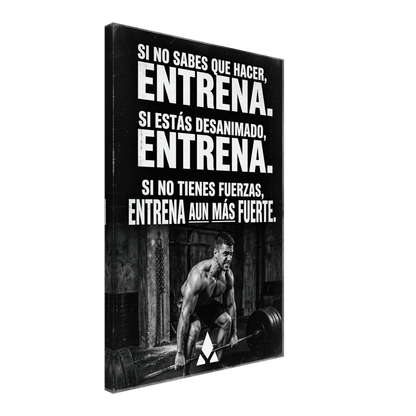 Lienzo Motivacional "ENTRENA": Inspiración para el Gimnasio en Blanco y Negro, Disponible en Múltiples Tamaños - Aury SportPrint MaterialAury Sport20x30 cm / 8x12″8f6b61dd - 333f - 4432 - ae47 - 1e5ccaa9a581