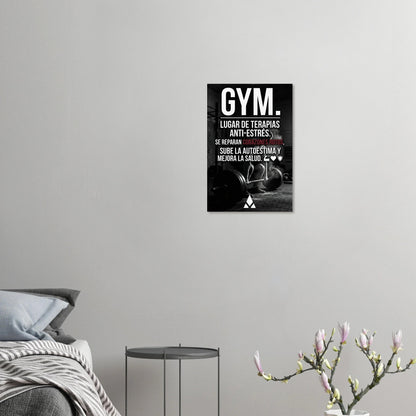 Lienzo Motivacional "GYM: Lugar de Terapias Anti - Estrés" - Arte Inspirador en Blanco y Negro para Tu Espacio. - Aury SportPrint MaterialAury Sport40x60 cm / 16x24″8dcb4fea - 2342 - 41f4 - bdbf - e5e208bc43d3