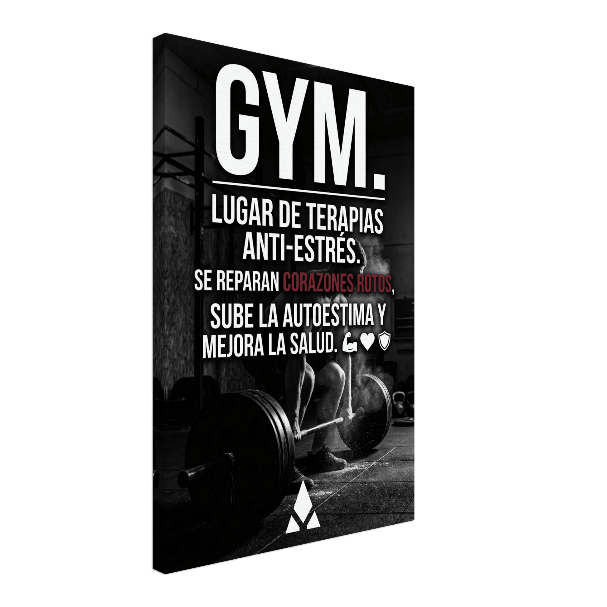 Lienzo Motivacional "GYM: Lugar de Terapias Anti - Estrés" - Arte Inspirador en Blanco y Negro para Tu Espacio. - Aury SportPrint MaterialAury Sport20x30 cm / 8x12″dda3ca8e - 7f2e - 4795 - b811 - eb1b66b297ae