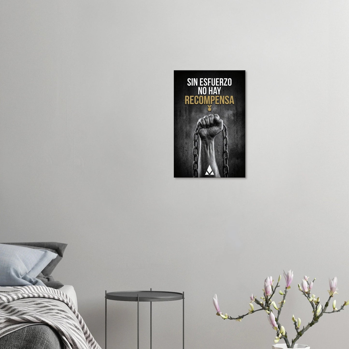 Lienzo Motivacional "Sin Esfuerzo No Hay Recompensa" - Arte de Pared con Mensaje de Fortaleza en Blanco y Negro y Oro - Aury SportPrint MaterialAury Sport40x60 cm / 16x24″98f26b94 - 036c - 403b - 9d50 - a1d016177cca