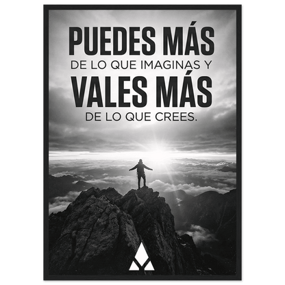 Póster Enmarcado 'Puedes Más': Inspiración en Monocromo con Marco de Madera - Aury SportPrint MaterialAury Sport21x29.7 cm / 8x12"2e84b4d2 - 10c5 - 44c8 - a9c0 - 08518a38af0b