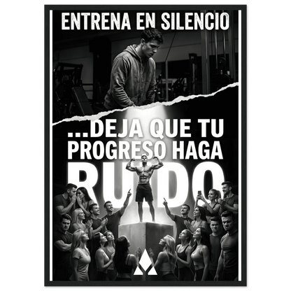 Póster Motivacional "Entrena en Silencio" - Arte Semibrillante en Marco de Madera - Aury SportPrint MaterialAury Sport21x29.7 cm / 8x12"455fba79 - a49b - 4ad4 - ba84 - 7fb2406ddf9a